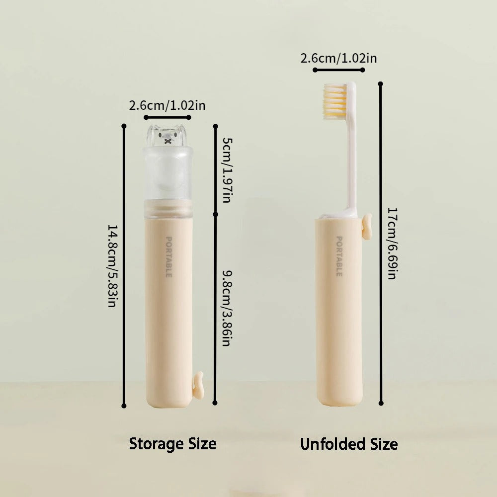 Mini travel toothbrush and toothpaste set