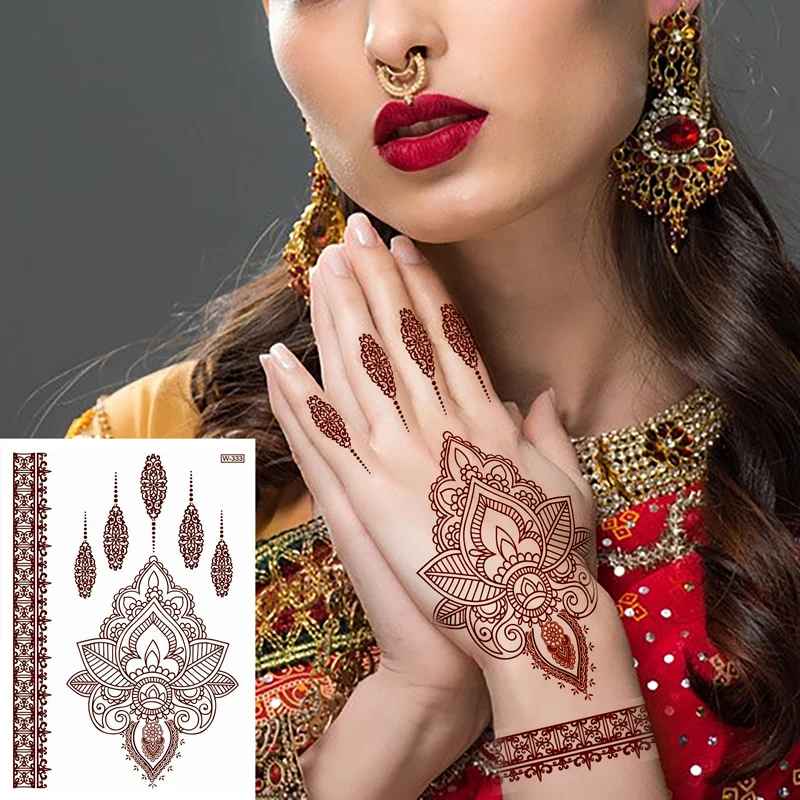 Waterproof Mehndi Stickers Pack of 3