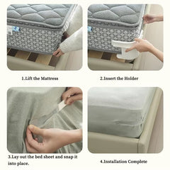 4 Pack Fitted Sheet Holder | Lock Sheet Holders Keep Sheets Firm & Tight, Bed Sheet Holders for Corners Bed Sheet Holder