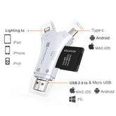 4 in 1 Micro USB Type C OTG TF Card Reader for iPhone And Android