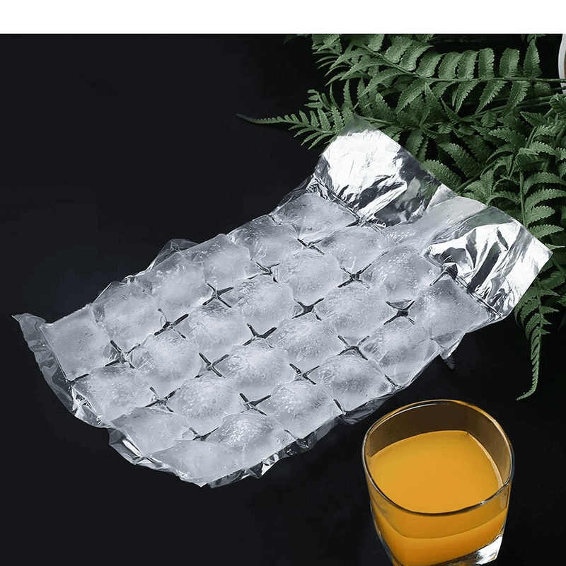 Pack of 10 Self-Seal 24-Grid Kitchen Ice Bags for Easy Ice Cube Making