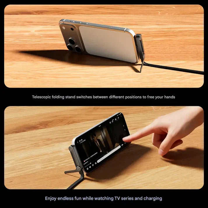 2-in-1 Invisible Holder Charger Cable with Stand - 240W Fast Charging