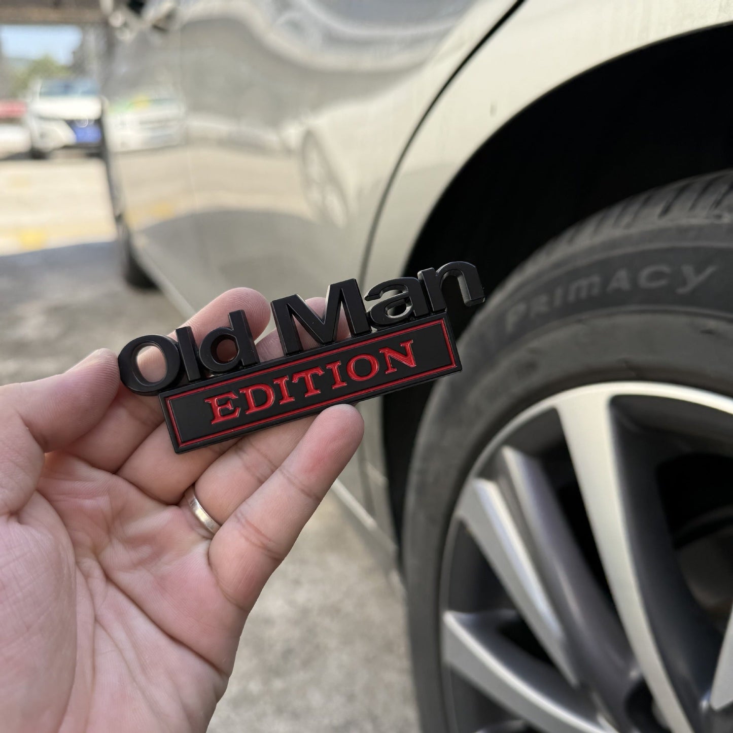 Metal OLD MAN Car Badge