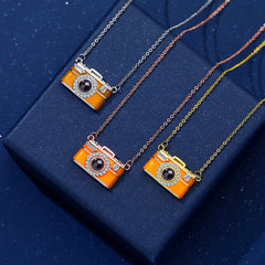 Duoying Gold-Plated Camera Projection Necklace