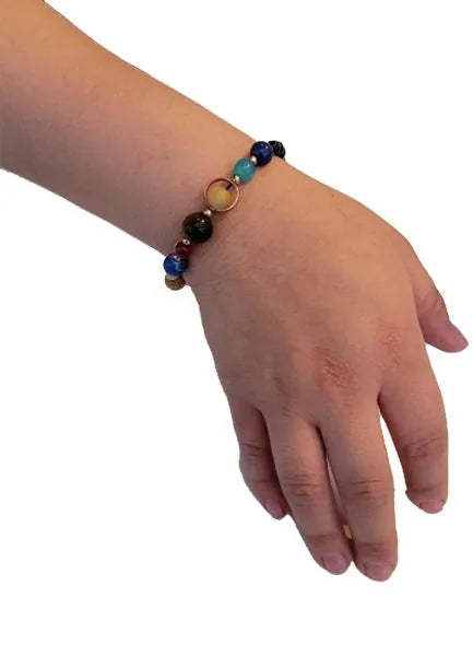 Handmade Bracelet with semi-precious stones - each stone represents a planet in our solar system!