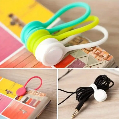 5pcs Silicone Magnetic Cable Winder