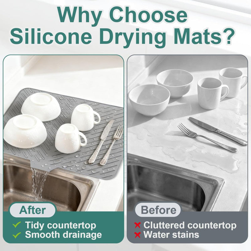 Silicone Dish Drying Mat for Kitchen Counter