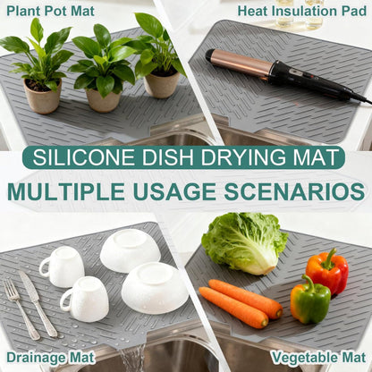 Silicone Dish Drying Mat for Kitchen Counter