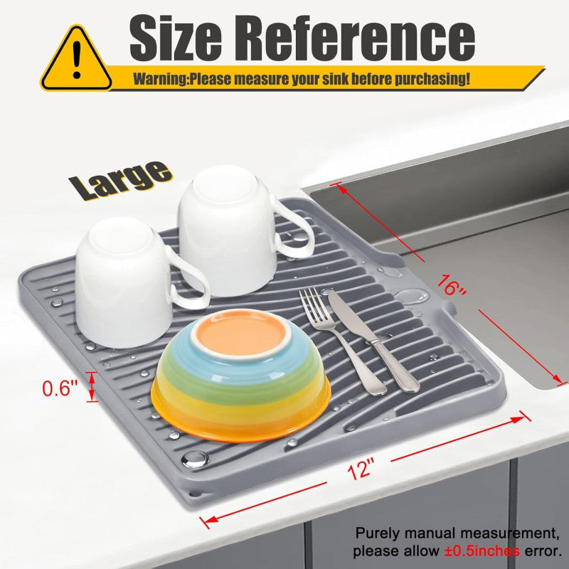 Silicone Dish Drying Mat for Kitchen Counter