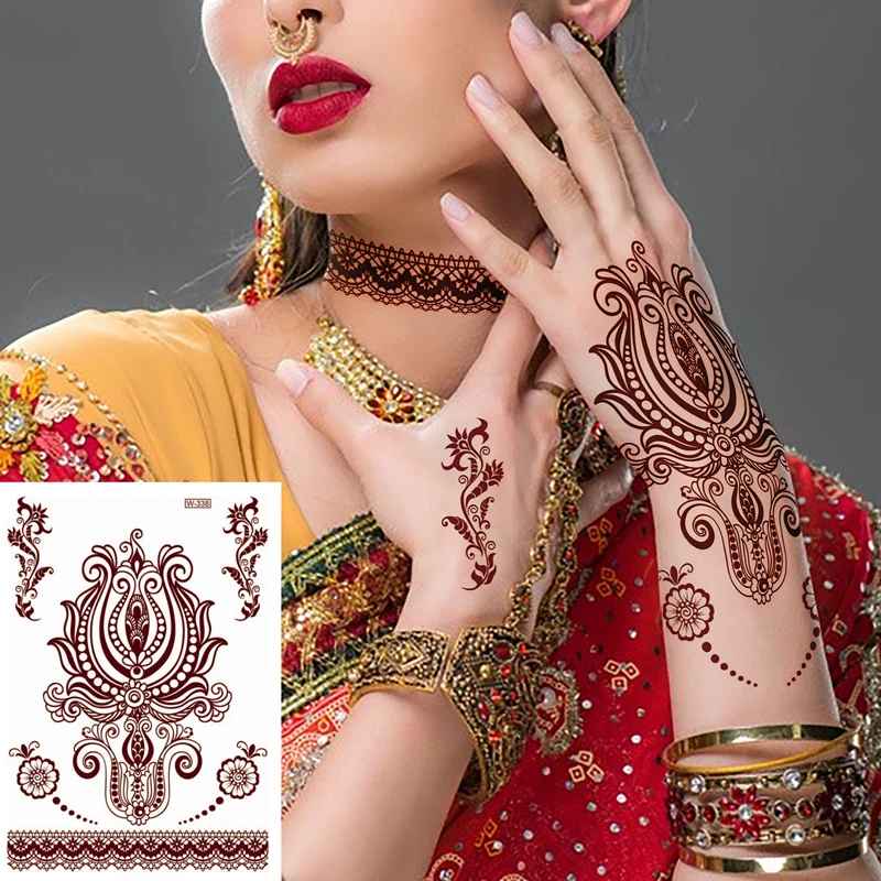 Waterproof Mehndi Stickers Pack of 3