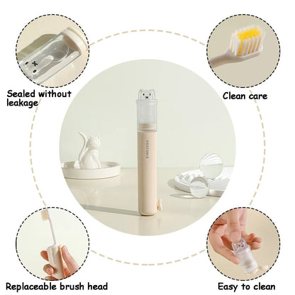 Mini travel toothbrush and toothpaste set