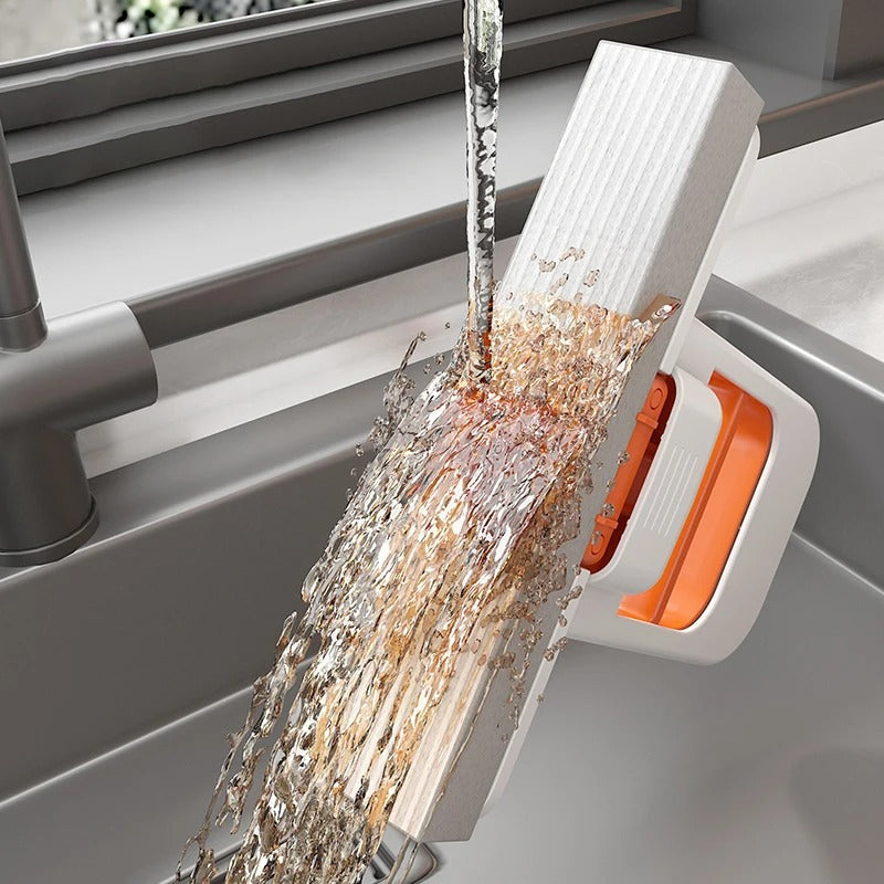 Mini Foldable Desktop Mop Hand-free Washing Cleaning Dual-use Small Rubber Cotton Mop