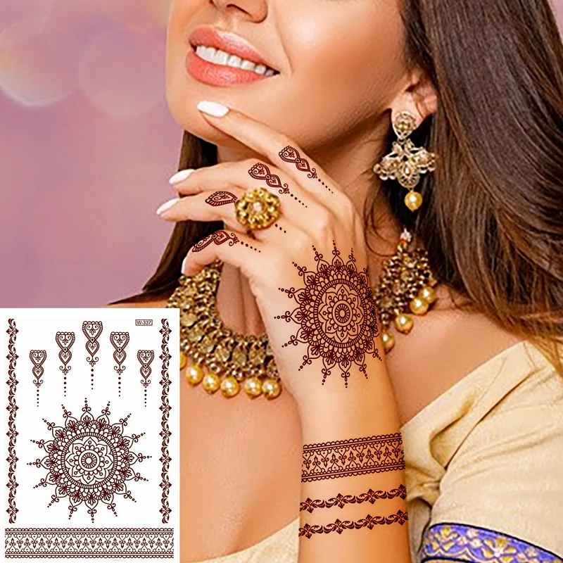 Waterproof Mehndi Stickers Pack of 3