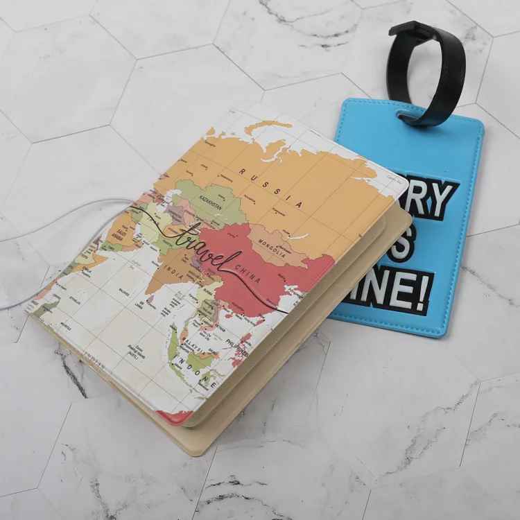 World Map Print Passport Case