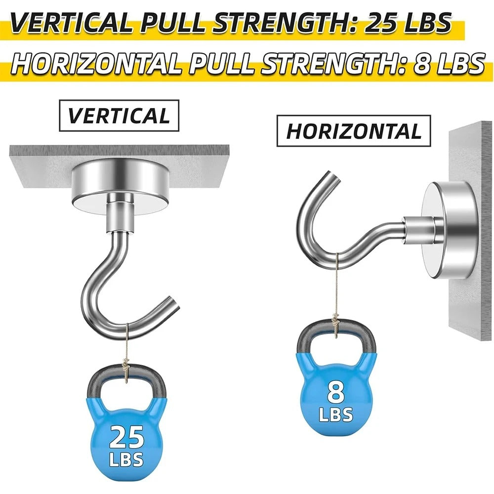 Wall-mounted Heavy Duty Magnet Hook(PACK OF 2)