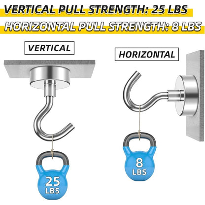Wall-mounted Heavy Duty Magnet Hook(PACK OF 2)