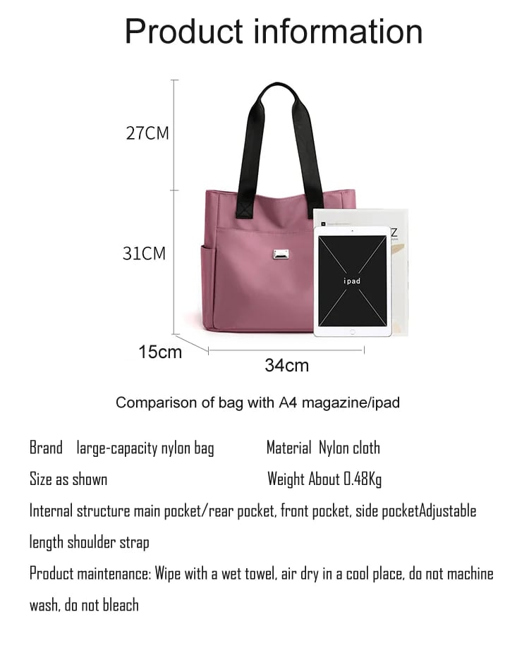 Water Repellent Multi Pocket Nylon Shoulder Bag👜