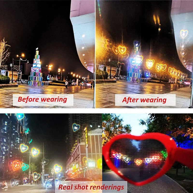 Heart Shaped Effects Glasses Watch The Lights Change To Heart Shape At Night