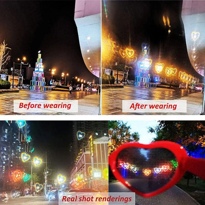 Heart Shaped Effects Glasses Watch The Lights Change To Heart Shape At Night