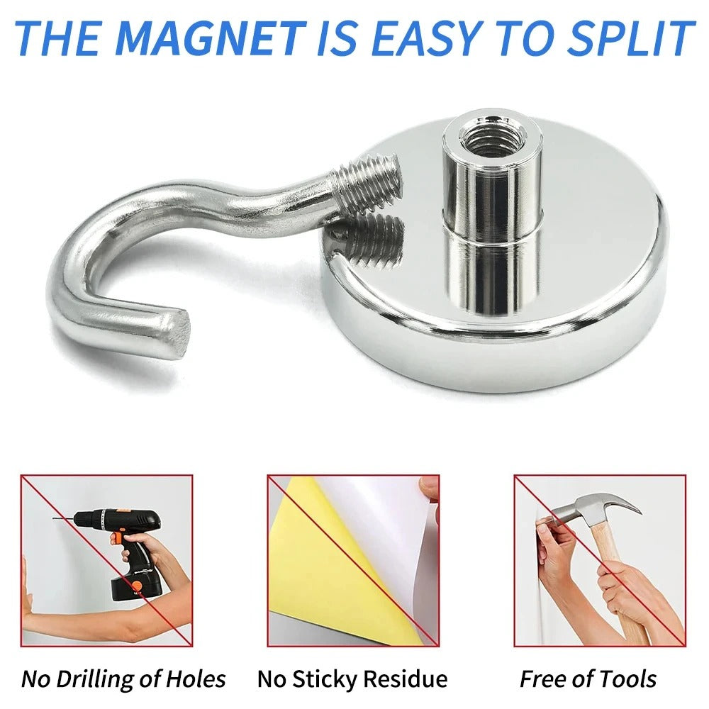 Wall-mounted Heavy Duty Magnet Hook(PACK OF 2)
