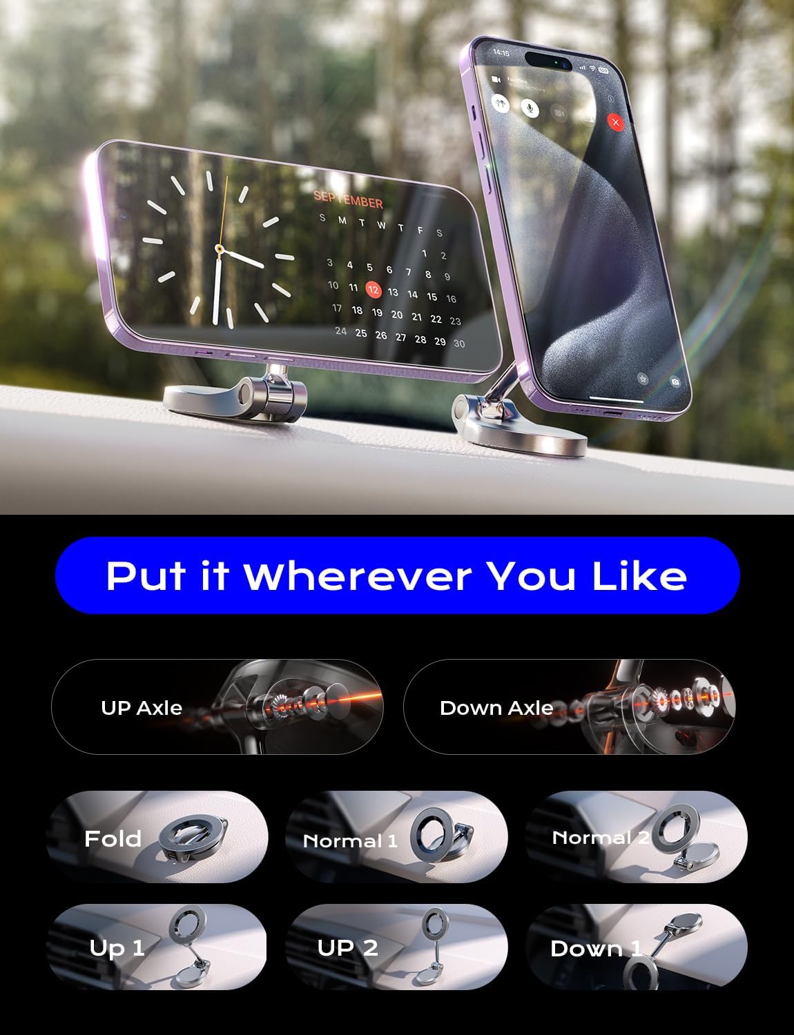 Magsafe Car Phone Holder, 360 Degrees Rotation