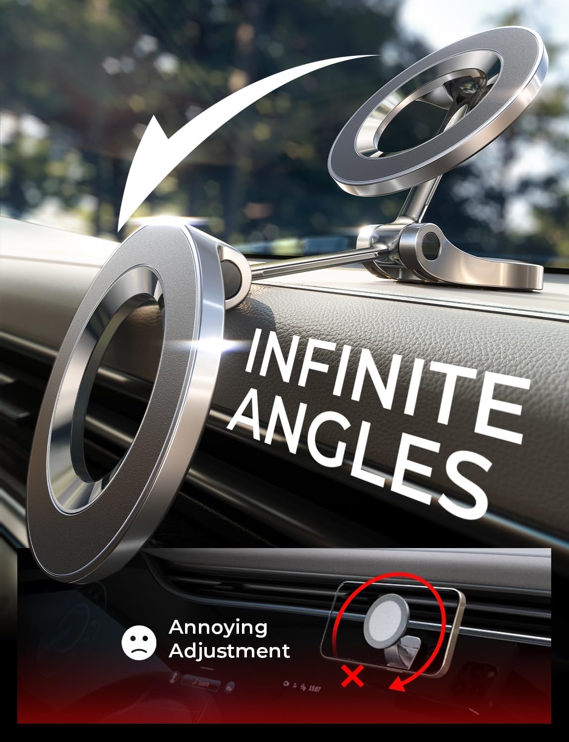 Magsafe Car Phone Holder, 360 Degrees Rotation