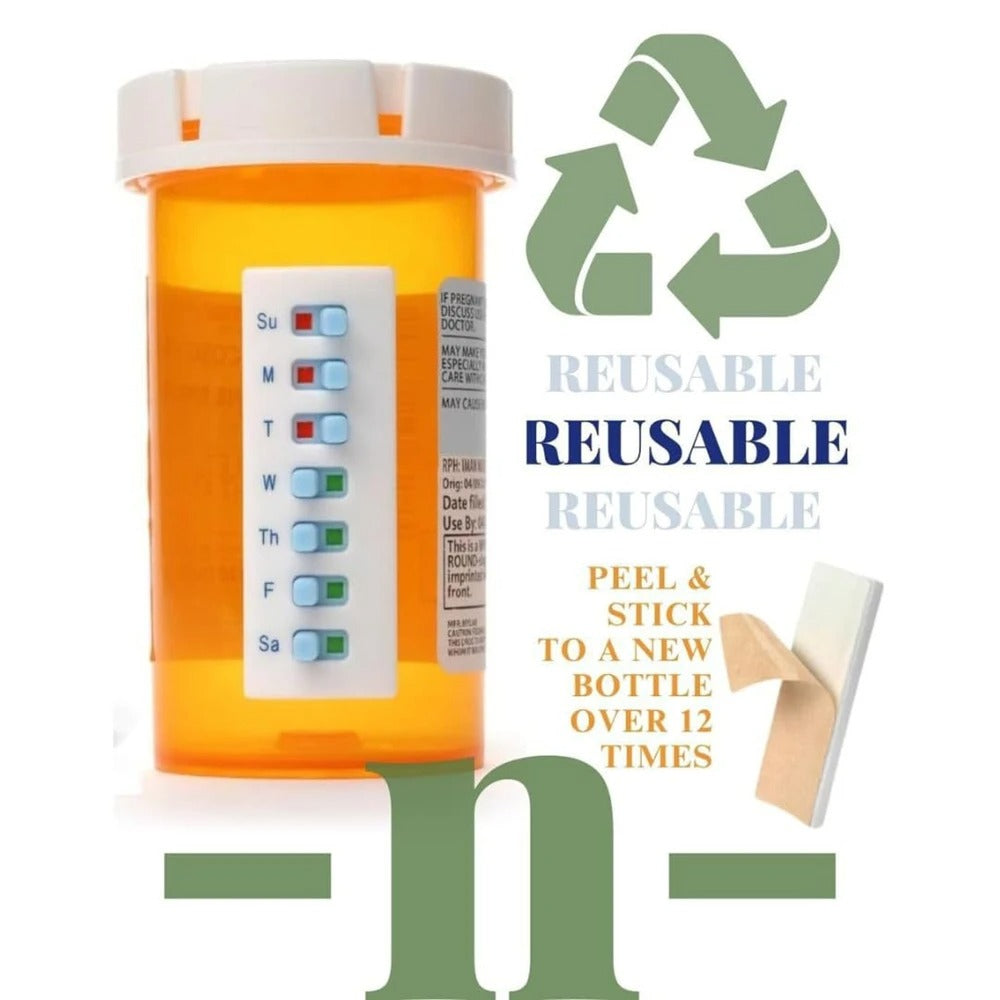 Weekly Pill Reminder with Color-Coded Indicators