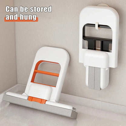 Mini Foldable Desktop Mop Hand-free Washing Cleaning Dual-use Small Rubber Cotton Mop