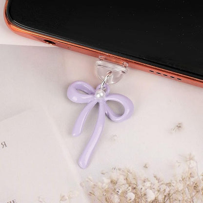 Cute Bowknot Pearl Charging Port Plug- Pack of 2