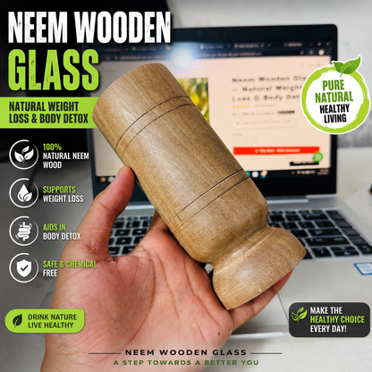 Neem Wooden Glass — Natural Weight Loss & Body Detox