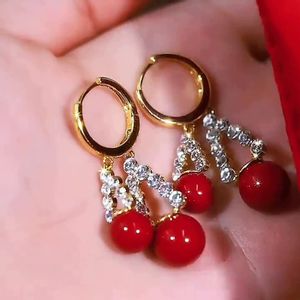 Red Pearl Earring, Elegant & Luxurious Ear Accessory