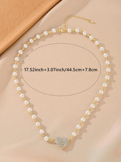 Magnetic Pearl Heart Necklace