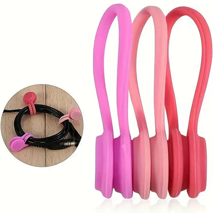 5pcs Silicone Magnetic Cable Winder