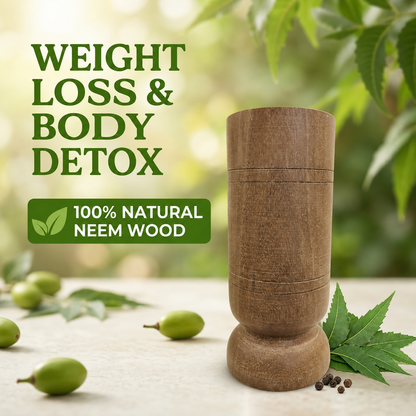 Neem Wooden Glass — Natural Weight Loss & Body Detox