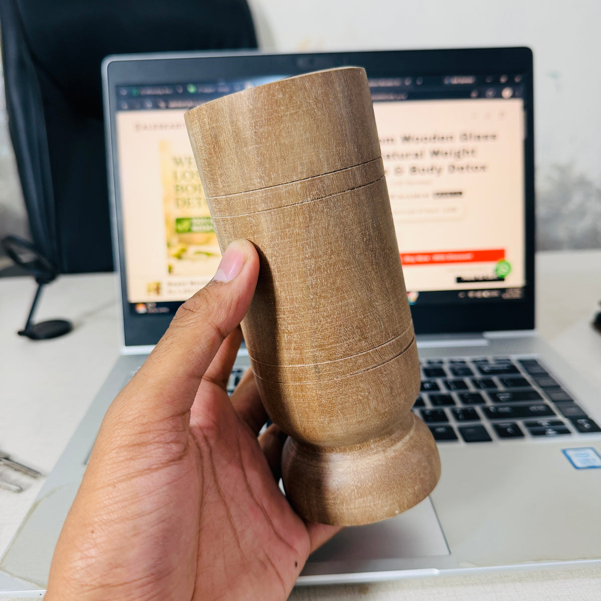 Neem Wooden Glass — Natural Weight Loss & Body Detox