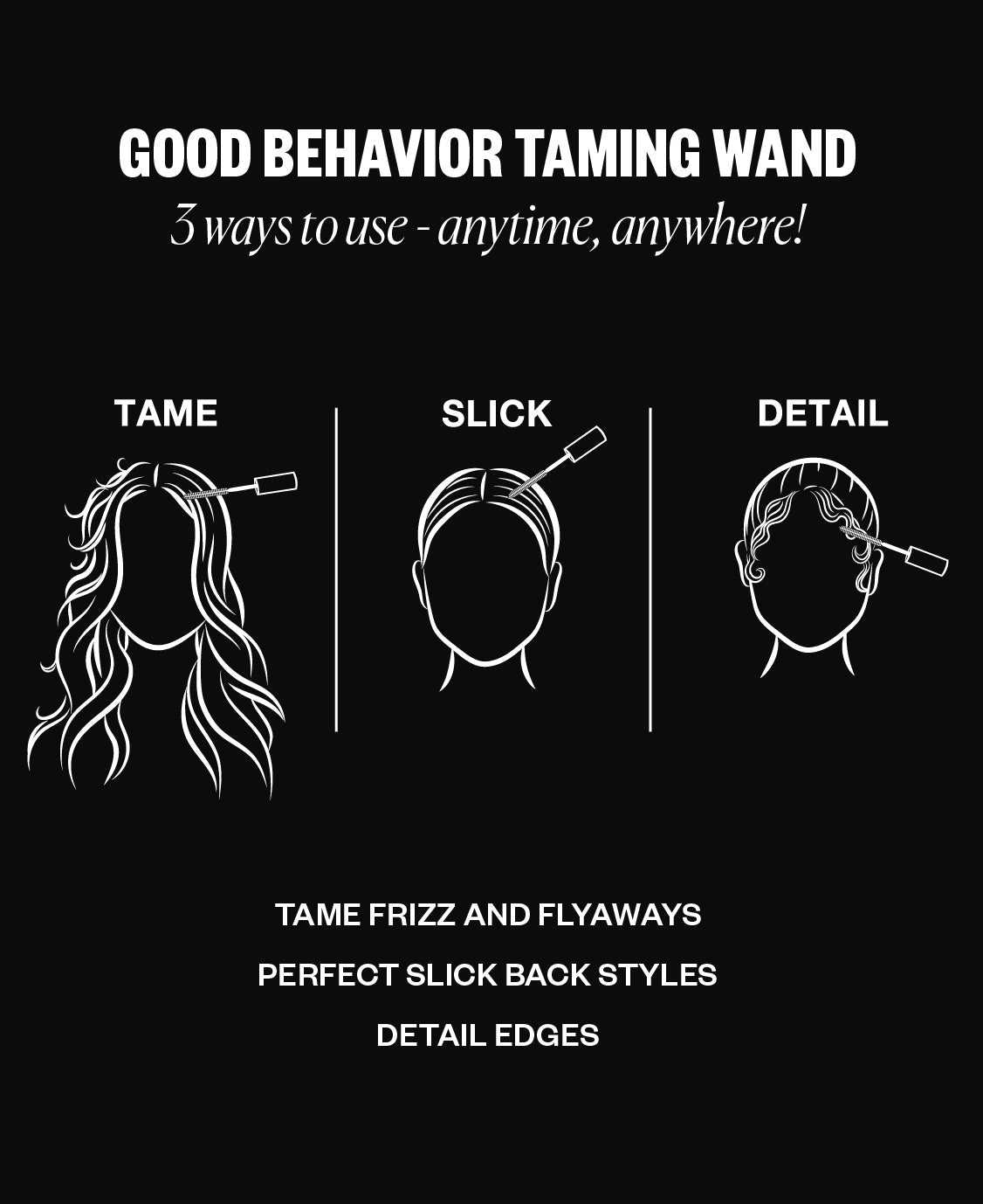 Frizz and Flyaway Lightweight Gel Hair Taming Wand