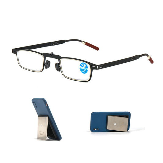 Reading Glasses with Metal Phone Holder