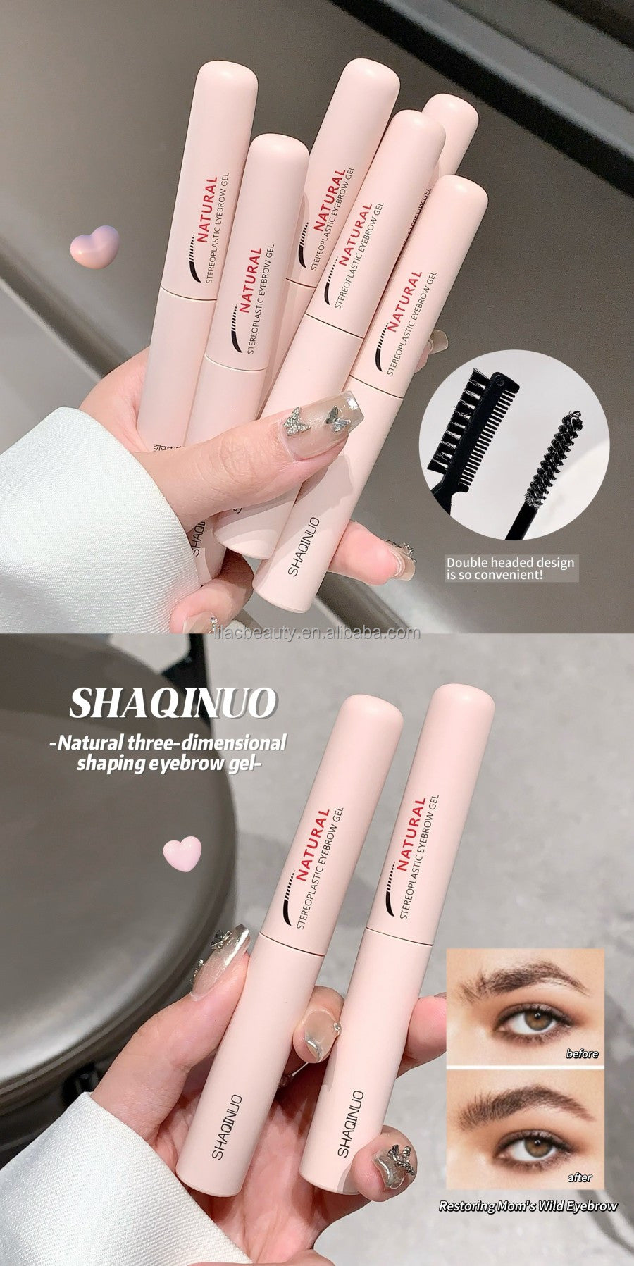 Transparent Brow Fixing Gel with Comb
