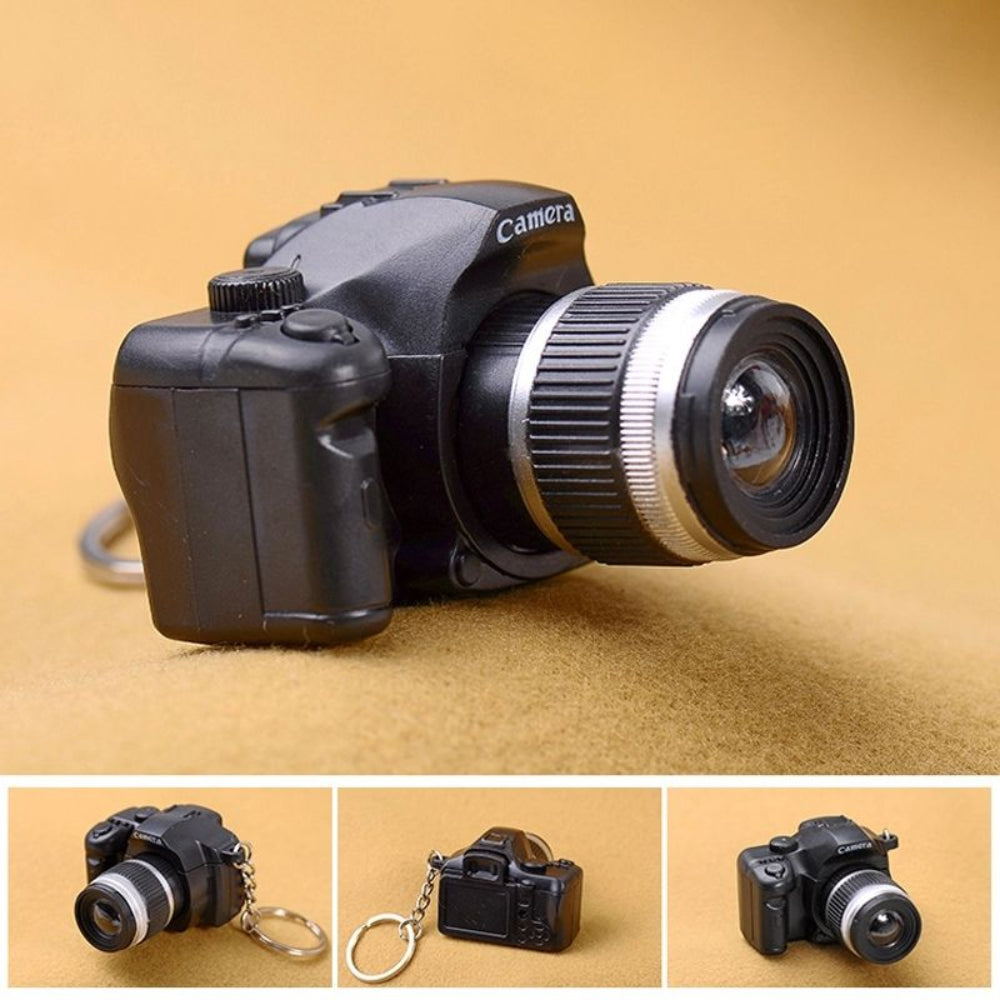 Mini SLR Camera LED Flashlight Keychain