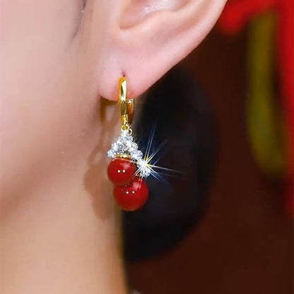 Red Pearl Earring, Elegant & Luxurious Ear Accessory