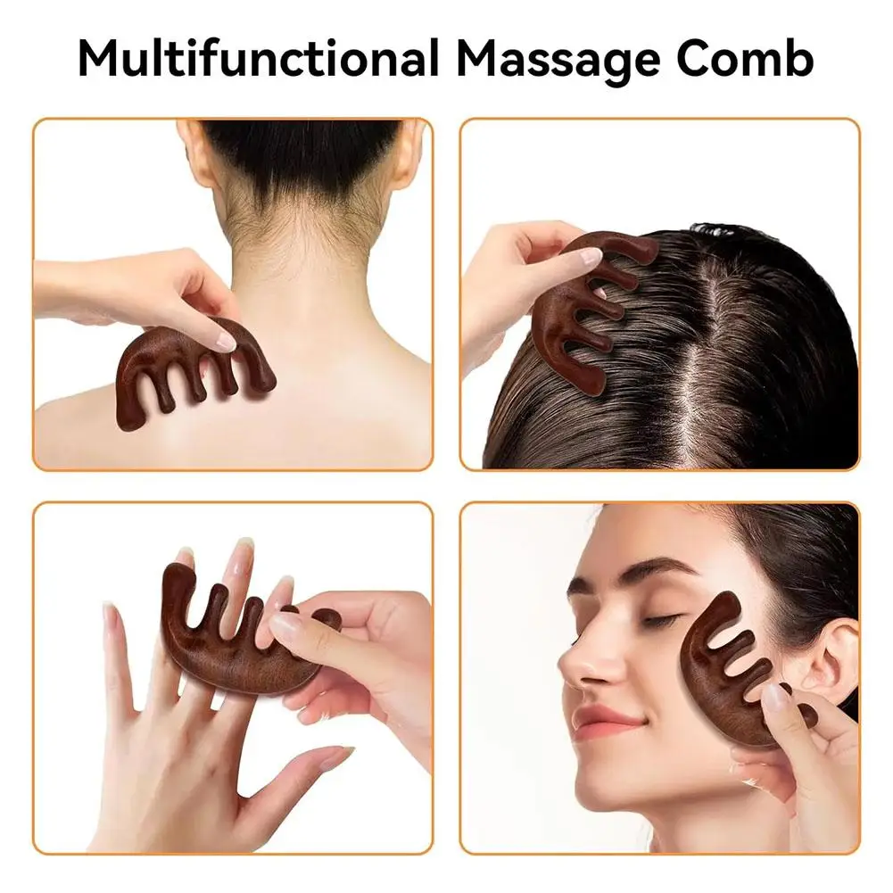 Wooden Head Scalp Massager Comb 🍃