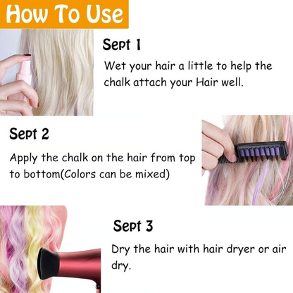 Hair Chalk Comb Temporary Hair Color Dye