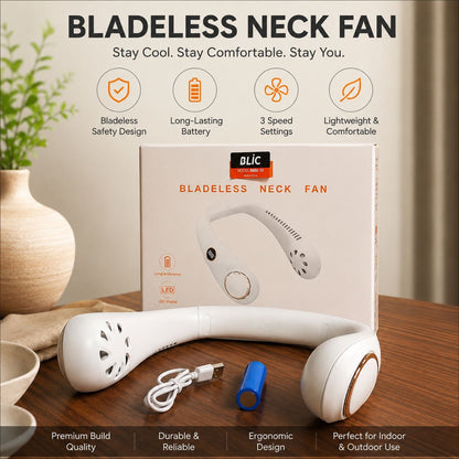 Premium Portable Bladeless Hanging Neck Fan - (IMPORTED)