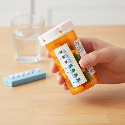 Weekly Pill Reminder with Color-Coded Indicators