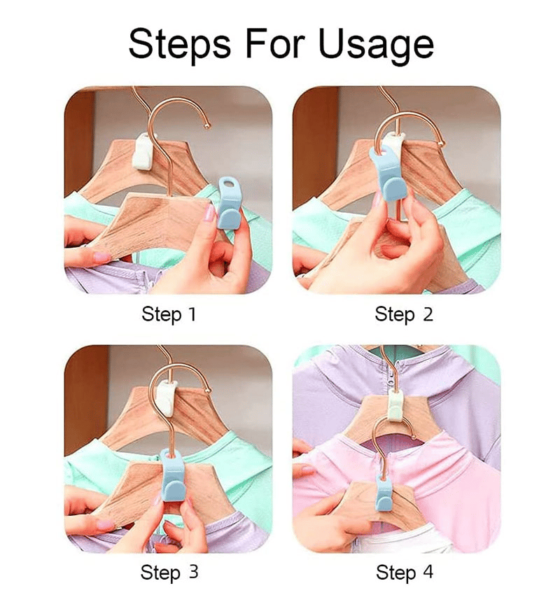 Space-Saving Clothes Hanger Connector Hooks