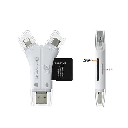 4 in 1 Micro USB Type C OTG TF Card Reader for iPhone And Android