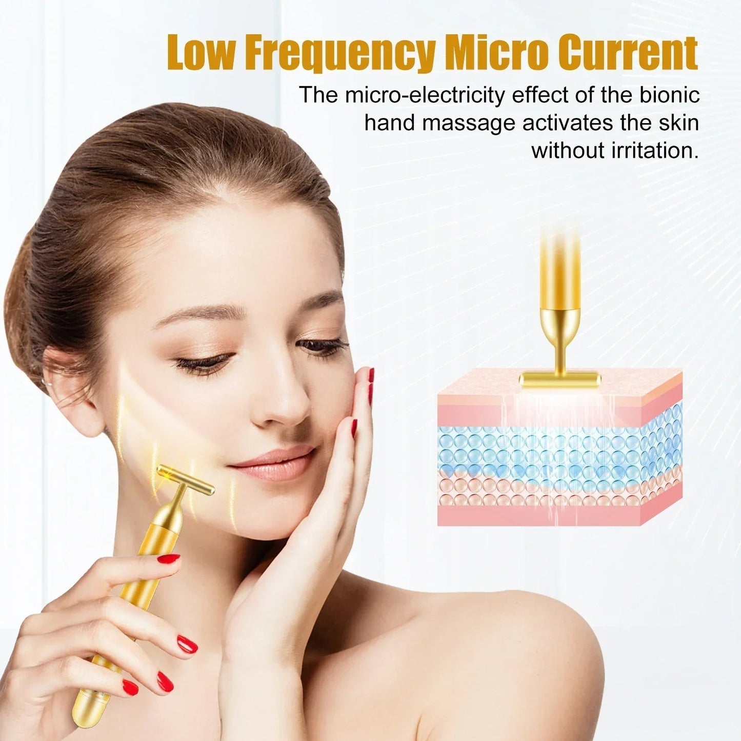 24K Gold Electric Facial Massage Roller