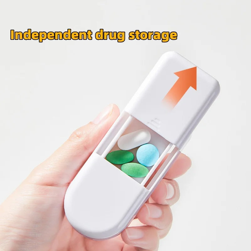 Mini Drug Tablet Medicine Dustproof Divider Organizer Crusher Pill Box