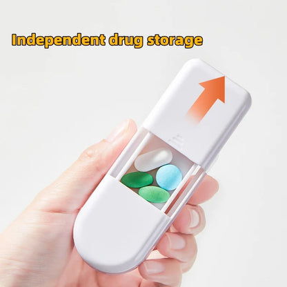 Mini Drug Tablet Medicine Dustproof Divider Organizer Crusher Pill Box