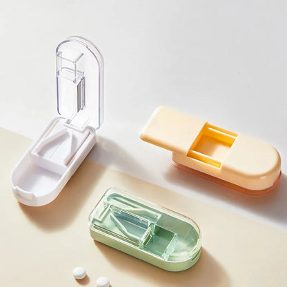 Mini Drug Tablet Medicine Dustproof Divider Organizer Crusher Pill Box